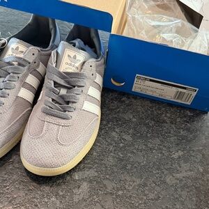 Adidas Samba OG Gray Sneakers with White Accents